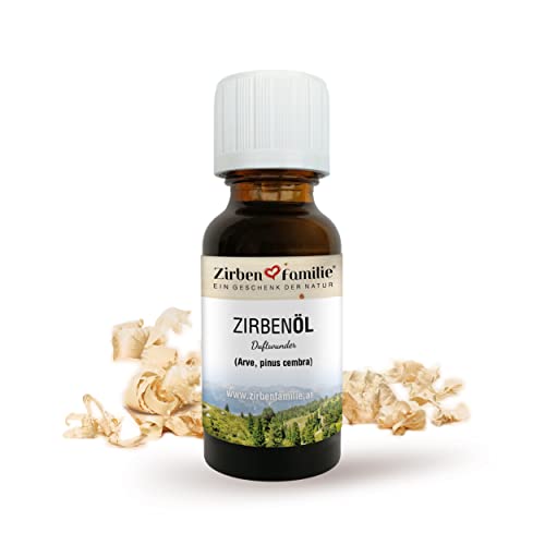 Natürliches ZirbenÖl 20ml • naturbelassenes Wasserdampf-Destillat aus Österreich • von ZirbenKiefern - ein Produkt der ZirbenFamilie - bekannt aus dem Fachhandel & der Hotellerie von Zirben Familie