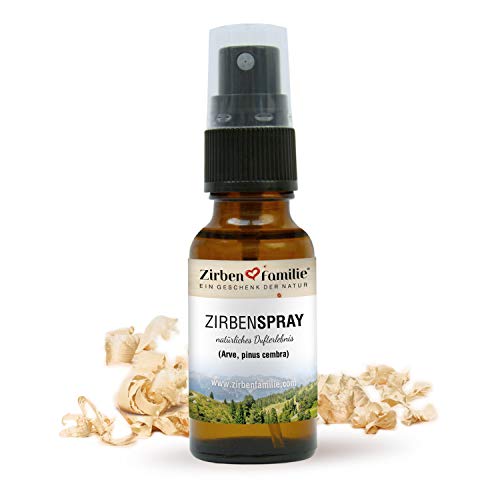 Natürliches ZirbenSpray 20ml • Wasserdampf-Destillat aus Österreich • Duftspray von Zirbenkiefern • EIN Produkt der ZirbenFamilie - bekannt aus dem Fachhandel & der Hotellerie von Zirben Familie