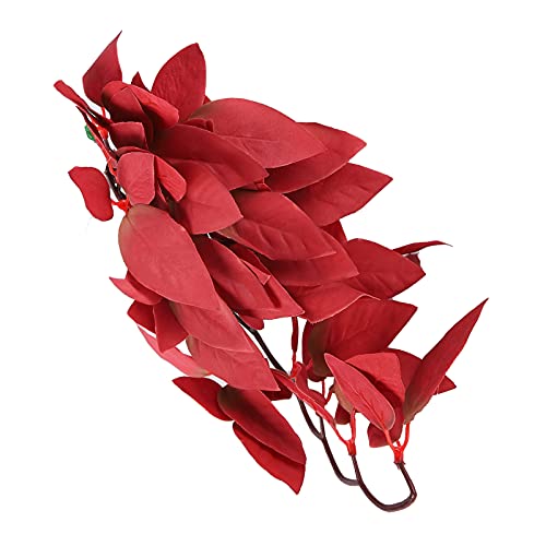 Zisemeil Künstliche Reptilienpflanzen Künstliche Kunststoffpflanze Lebensechte Kunststoffpflanze Hängende Blätter Deko mit Saugnapf für Reptilien Terrarium Aquarium (T-1033A4) von Zisemeil