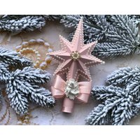 Blush Rosa Weihnachtsstern in Geschenkbox Christbaumspitze Vintage Stil Weihnachtsdekor 2025 Christbaumschmuck Weihnachtsbaumschmuck von Zistyle