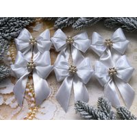 Weiße Weihnachtsschleifen Set/Für Baum Ornamente Mit Cabochons von Zistyle