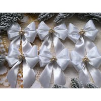 Weißes Weihnachtsschleifen Set/Für Baum Ornamente Mit Cabochons von Zistyle