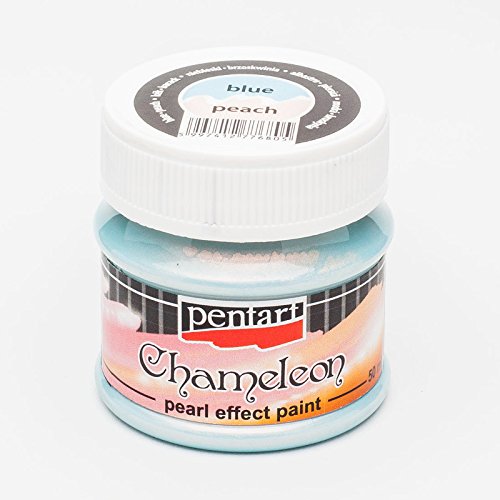 Zita's Creative Acrylfarbe Chamäleon 50ml - Blau-Pfirsich Perlmuttfarbe, Bastelfarbe, Acrylfarbe von Zita's Creative