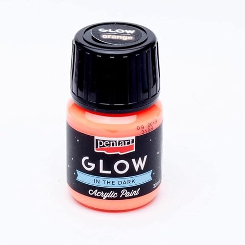 Zita´s Creative Acrylfarbe Nachtleuchtend 30ml - orange. Glow in the dark, Leuchtfarbe, Bastelfarbe, Acrylfarbe von Zita´s Creative