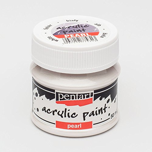 Zita's Creative Acrylfarbe Perlmutt 50ml - weiß, Perlmuttfarbe, Bastelfarbe, Acrylfarbe von Majen