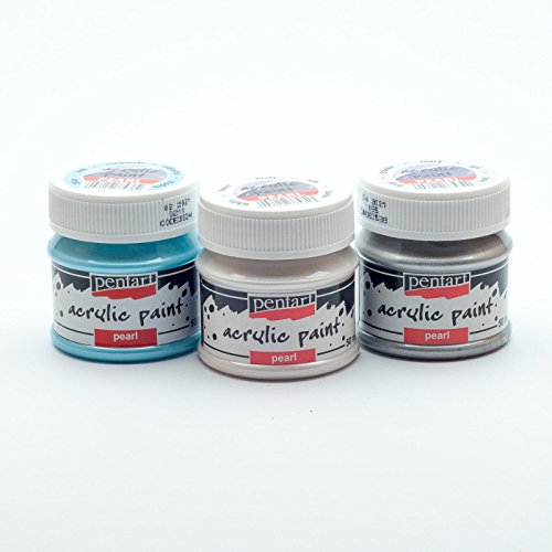 Zita's Creative Acrylfarbe Perlmutt in Set 3x50ml - Set 3. Perlmuttfarbe, Bastelfarbe, Acrylfarbe von Sudsty