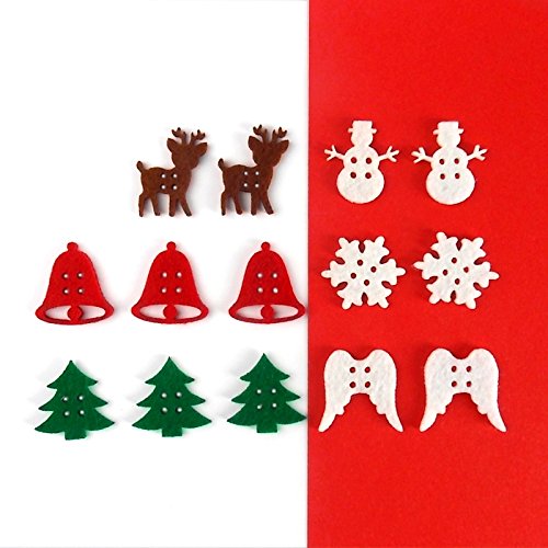 Zita's Creative Bastelfilz Figuren Set - Weihnachtsknopf gemischt mit Reh. - Filz, Textilfilz, Streudeko von Zita's Creative