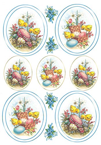 Zita`s Creative Reispapier A4 - Easter Chicks in Frame. Motiv-Strohseide, Strohseidenpapier, Decoupage Papier Zita`s Creative Reispapier A4 - Easter Chicks in Frame. Motiv-Strohseide, Strohseidenpapier, Decoupage Papier von Zita`s Creative