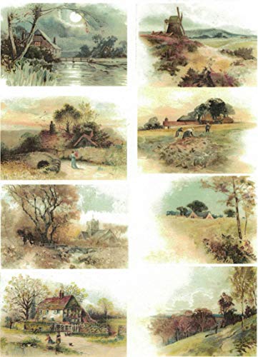 Zita`s Creative Reispapier A4 - Village. Motiv-Strohseide, Strohseidenpapier, Decoupage Papier Zita`s Creative Reispapier A4 - Village. Motiv-Strohseide, Strohseidenpapier, Decoupage Papier von Zita`s Creative