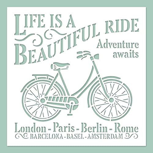 Zita`s Creative Schablone 24,5x24,5cm - Beautiful ride. Schablonieren, Stencil von Zita`s Creative