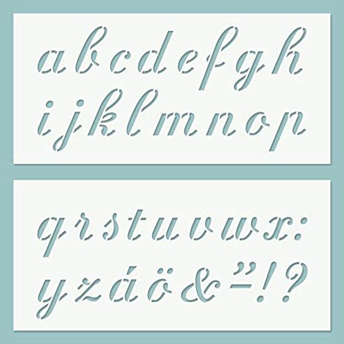 Zita's Creative Schablone 9,5x20cm, 2er - ABC Calligraphy Lower case. Schablone, Stencil von Zita's Creative