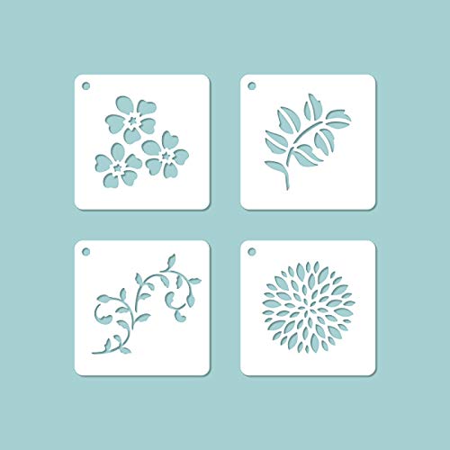 Zita`s Creative Schablonen Set Mini 4St. 6,5x6,5cm - Nr. 011. Schablone, Stencil von Zita`s Creative