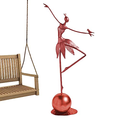 Gartenstatue einer Ballerina, Tanzendes Mädchen-Ornament, Gartenstatue eines tanzenden Mädchens, beständige Keramik-Tanzfigur handbemalt, Gartenstatue einer Ballerina in Bronze, Tanzende Mädchenskulpt von Ziurmut