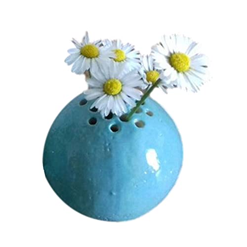 Handgefertigte Blumenvase aus Harz, Bunte runde Miniatur-Blumenvase mit Mehreren Löchern, Bunte runde kleine Vase für Innendekoration, Frühlingsgarten und Tischdekoration von Ziurmut