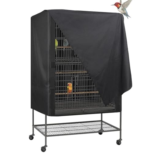 Staubdichte Vogelkäfig-Abdeckung, 48 x 48 x 102 cm, Käfigabdeckung aus Oxford-Stoff, schützende Nachtabdeckung, Design mit zwei Griffen oben, verstellbares Vogelkäfig-Zubehör für Nerze, Totoro, Sittic von Ziurmut