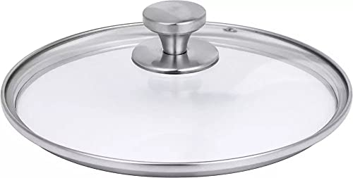 Ziva Universaldeckel Hartglas - Dampföffnung - Backofen sicher bis 220°C - Edelstahlgriff - spülmaschinengeeignet - langlebig - geeignet für Instant Pot Multikocher (7,6 Liter / 8Qt) von Ziva