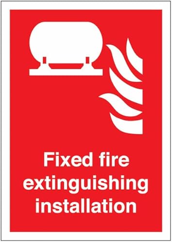 Metall-Blechschild mit Aufschrift "Permanent Fire Extinguishing Installation Location Safety Fire Extinguisher", 20,3 x 30,5 cm von Ziwarsich