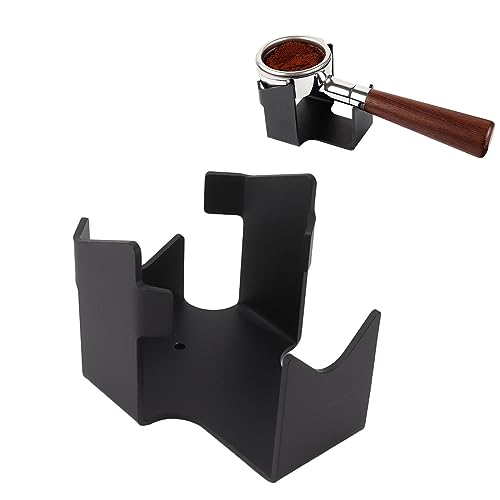 Schwarzer Aluminium-Kaffee-Siebträgerständer, Einfache Kaffee-Siebträger-Tampingstation, Stabiles Siebträger-Ausrichtungs-Stützgestell Für Home Bar Cafe von Zixyqol