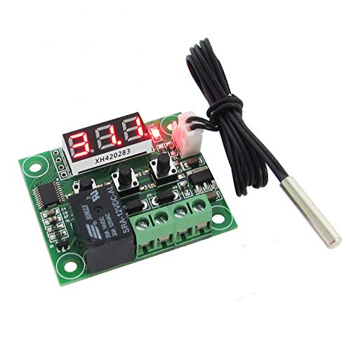 Ziyan Digitaler Thermostat 12V DC Temperaturschalter Temperaturregler mit Sensor W1209 von Ziyan