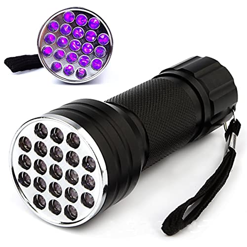 Ziyan UV Taschenlampe Schwarzlicht 21 LED Taschenlicht 395nm Bernstein Handlampe von Ziyan
