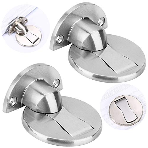 Ziyero 2 Stücke Türfeststeller Magnetisch Inkl Zink-legierung Magnetische Türstopper Solide Türstopper Boden Geeignet für Büro,Home, Schlafzimmer, Bad, Hotel, Restaurantoder andere Orte（Silber） von Ziyero