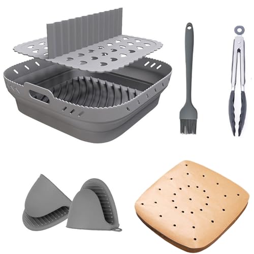 Ziyero Silikonform für Ninja Speedi On400Eu/Cosori 5,5L Heißluftfritteuse, Airfryer Zubehör für Ninja Max Pro 6.2L, Heißluftfritteuse Backform mit Trennwänden für Princess Ziyero Silikonform für Ninja Speedi On400Eu/Cosori 5,5L Heißluftfritteuse, Airfryer Zubehör für Ninja Max Pro 6.2L, Heißluftfritteuse Backform mit Trennwänden für Princess von Ziyero