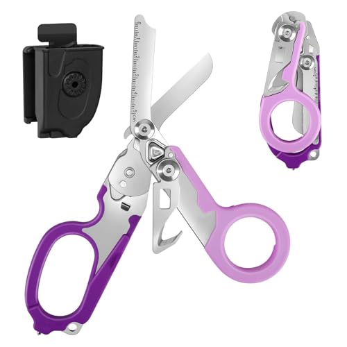 Ziyero Trauma Schere Multitool Rettungsschere mit 6 Praktischen Funktionen Faltbare Scherenzange aus Edelstahl-Ideal für Professionellen Einsatz Im Rettungsdienst Oder Alltägliche Aufgaben - Lila Ziyero Trauma Schere Multitool Rettungsschere mit 6 Praktischen Funktionen Faltbare Scherenzange aus Edelstahl-Ideal für Professionellen Einsatz Im Rettungsdienst Oder Alltägliche Aufgaben - Lila von Ziyero