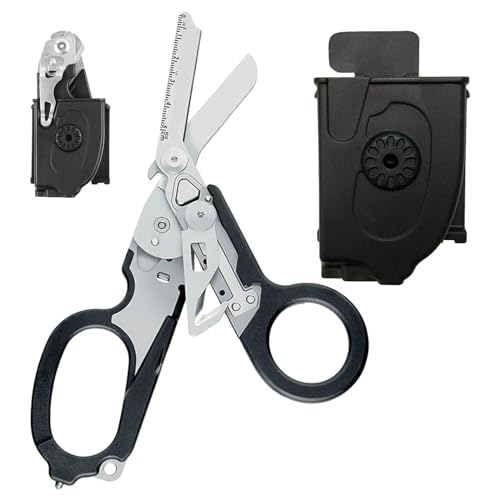 Trauma Schere Multitool Rettungsschere mit 6 Praktischen Funktionen Faltbare Scherenzange aus Edelstahl - Ideal für Professionellen Einsatz Im Rettungsdienst Oder Alltägliche Aufgaben von Ziyero