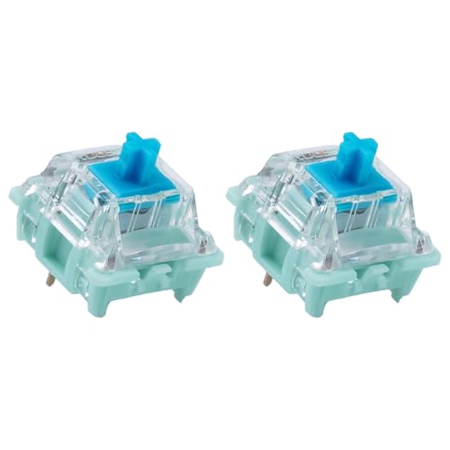 Zjmehty Kutethy X Gateron Jade Series Double-Stage Spring Mechanical Keyboard Schalter Blue V3 Pro,3-Pin 60gf Clicky/RGB/LED Pre Lubed Schalter（Blue V3 Pro,108pcs） von Zjmehty
