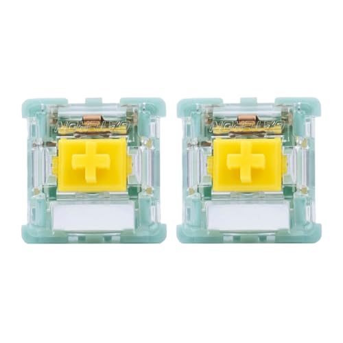 Zjmehty Kutethy X Gateron Jade Series Double-Stage Spring Mechanical Keyboard Schalter Yellow V3 Pro,3-Pin 55gf Linear/Pre Lubed/RGB/LED Schalter（Yellow V3 Pro,36pcs） von Zjmehty