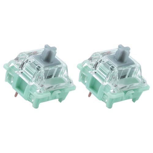 Zjmehty Kutethy X Gateron Jade Series Double-Stage Spring Mechanical Keyboard Schalter Silver V3 Pro,3-Pin 45gf Linear/RGB/LED Pre Lubed Schalter（Silver V3 Pro,36pcs） von Zjmehty