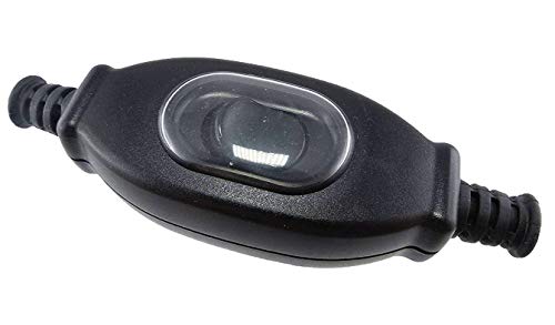 Zjxxdz Zwischenschalter Schwarz IP65 2-polig 3 A 250 V~ für Runde Leitungen, Paßt für LED SMD von Zjxxdz