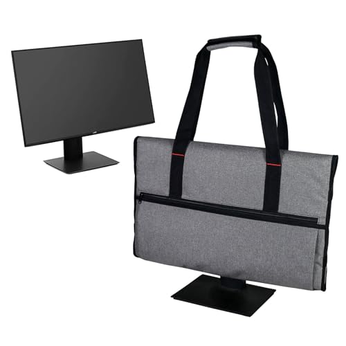 Zjyufy 24“ Monitor Tragetasche LCD-Bildschirme Schützende Aufbewahrungstasche mit Tragegurt und Taschen Transport Monitortasche Desktop Computer Staubschutzhülle, Dunkelgrau von Zjyufy