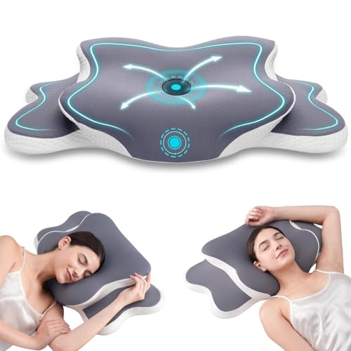 Zjyufy Nackenkissen Kopfkissen, Ergonomisches Seitenschläferkissen mit Nackenstütze, Memory Foam- Kissen, orthopädisches Konturkissen für Seiten-, Rücken- und Bauchschläfer mit kühlendem Seidenbezug von Zjyufy