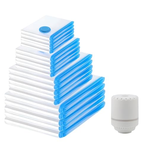 Zjyufy Vakuumbeutel Aufbewahrungsbeutel Vakuumbeutel für Kleidung Bettwäsche, Platzsparende Kompressionsbeutel mit Elektrischer Pumpe, Wiederverwendbare Vakuumierbeutel für Reisen, 20 Stück Zjyufy Vakuumbeutel Aufbewahrungsbeutel Vakuumbeutel für Kleidung Bettwäsche, Platzsparende Kompressionsbeutel mit Elektrischer Pumpe, Wiederverwendbare Vakuumierbeutel für Reisen, 20 Stück von Zjyufy