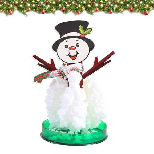 Wachsender Magischer Weihnachtsbaum, Mini Weihnachtsbaum Künstlich, DIY Magischer Papier Baum Schneemann Kristall Züchtungs Set für Kinder, DIY Kristall-Züchtungs und Spielzeuge Lernanleitung von Zkaoai