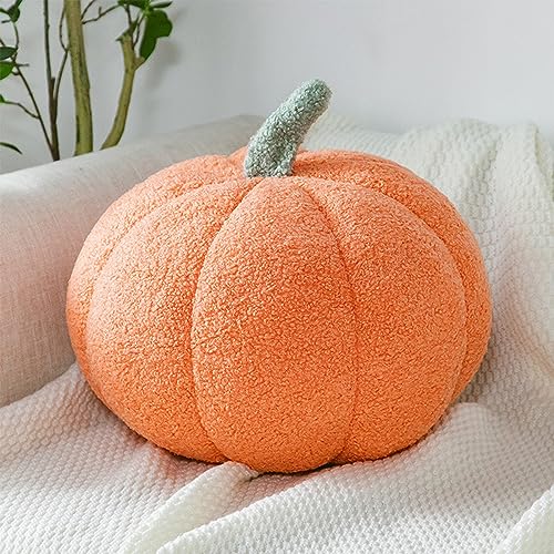 Zkaoai Erntedankfest Kürbis Kissen, Kürbiskissen für Home Decoration, Erntedankfest Kürbis Überwurfkissen, Plüsch Kürbis Dekokissen, Halloween Kissen für Kinderzimmer Sofa Dekoration (Orange) von Zkaoai