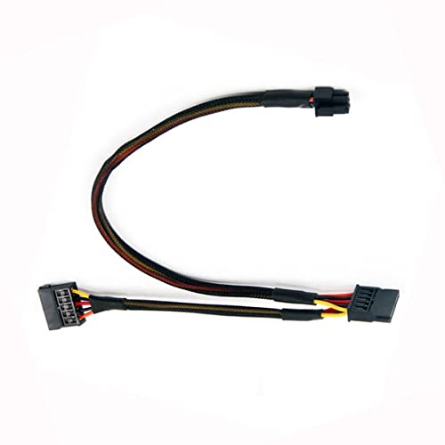 ZkeeShop 15 Pin x 2 to Mini 6 Pin ATX Compatible for 3650 3653 HDD SATA Power Cable Replacement Cable (32cm) von ZkeeShop