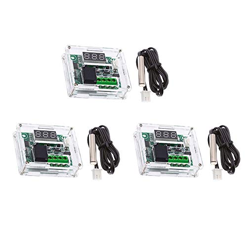 ZkeeShop 3 Stücke Digital Thermostat Controller Modul W1209 Rot Digital Display Temperatur Control Switch Modul mit Gehäuse und wasserdicht Sonde von ZkeeShop