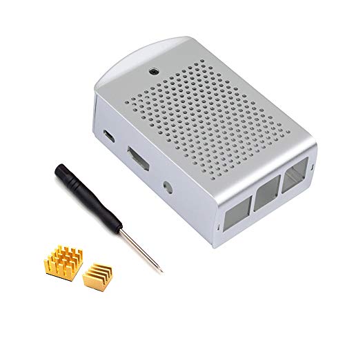 ZkeeShop Gehäuse Aluminium mit Kühlkörper Compatible for Raspberry Pi 3 Model B，Pi 3 B+，Pi 2 Model B (Silber) von ZkeeShop