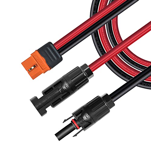 ZkeeShop Solarladekabel Solarstecker auf XT60i Adapter Stecker Anschluss Solarpanel 12AWG XT60i-F Kabel Kompatibel für Ecoflow Delta River Solargenerator Tragbare Powerstation (5M/196inch) (5M) von ZkeeShop