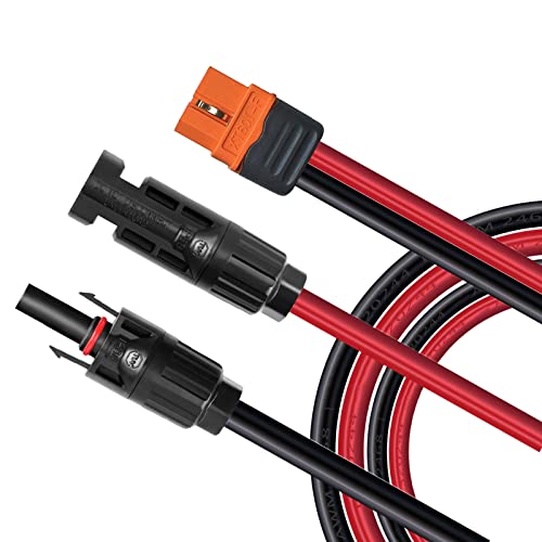 ZkeeShop Solarladekabel Solarstecker auf XT60i Adapter Stecker Anschluss Solarpanel 12AWG XT60i-F Kabel Kompatibel für Solargenerator Tragbare Powerstation (0.6M) von ZkeeShop