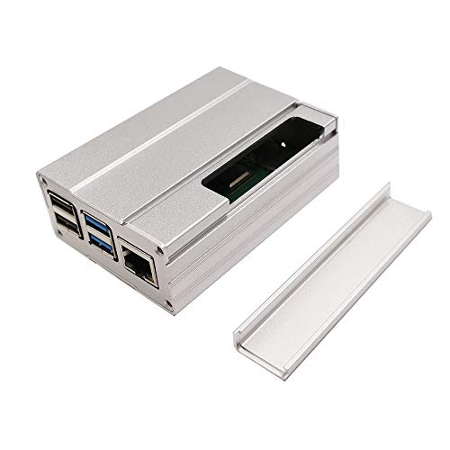 ZkeeShop für Raspberry Pi 4 Aluminium Gehäuse mit 4PCS Kühlkörper Compatible for Raspberry Pi 4 Model B (Raspberry Pi Board Nicht enthalten) (Silber) von ZkeeShop