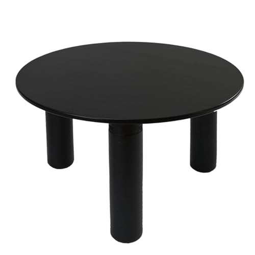 Zkfpet Runder/Dreiecks-Couchtisch, Kleiner Beistelltisch, Schwarze Wohnzimmermöbel, Kombinierbar, for Schlafzimmerbalkon(Black Round,Large) von Zkfpet