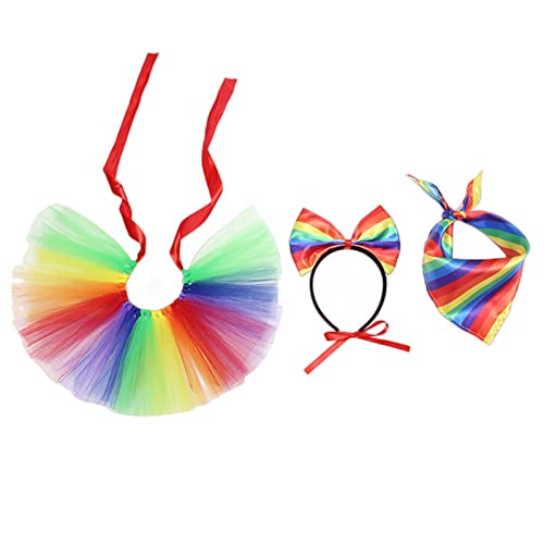Haustierkostüm-Set, verstellbar, Urlaubszubehör, Katzen, Tutu-Rock, Stirnband und Bandana für kleine Hunde von Zktfyshk