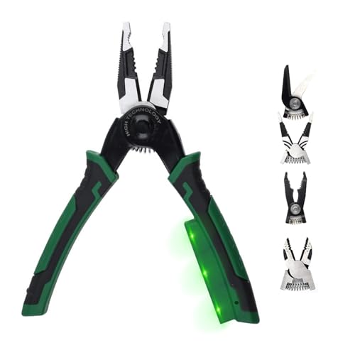 Zktfyshk 6-in-1 Drahtschneiderzange mit austauschbarem Kopf, mit eingebautem Spannungsprüfer und ergonomischem Griff Zktfyshk 6-in-1 Drahtschneiderzange mit austauschbarem Kopf, mit eingebautem Spannungsprüfer und ergonomischem Griff von Zktfyshk