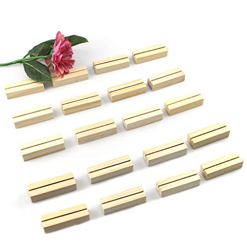 20pcs Naturalholz Name Memo Clips Fotohalter Klemme Visitenkarten Stand Desktop Message von Zkydhbd