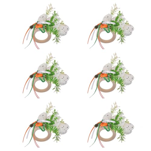 6pieces Oststhemen Holzservietten Ringe Handgefertigtes Holz Eier Dekoration Für Besondere Veranstaltung von Zkydhbd