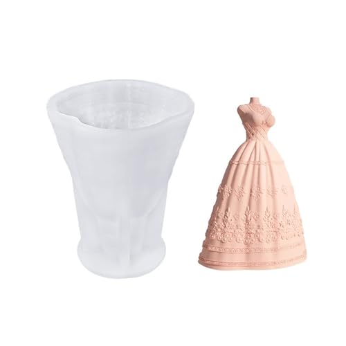 Delicate Spitzen Hochzeitskleid Kerzen Accessoire Form Aus Flexiblem Silikon Für Einfache Veröffentlichung Und Vielseitige Verwendung Hochzeitsdekoration Form von Zkydhbd