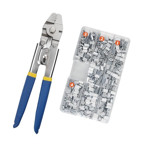 Drahtseil-Crimpzange mit Aluminium-Crimpriinghülse und Edelstahl-Fingerhüte, Kits, Drahtseil-Presszange aus Stahl Drahtseil-Crimpzange mit Aluminium-Crimpriinghülse und Edelstahl-Fingerhüte, Kits, Drahtseil-Presszange aus Stahl von Zkydhbd